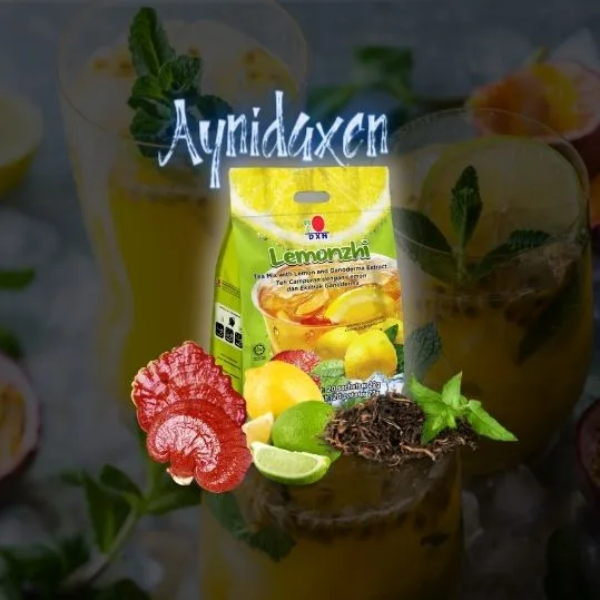 limonada con Ganoderma y té con vaso de Limonzhi DXN frío