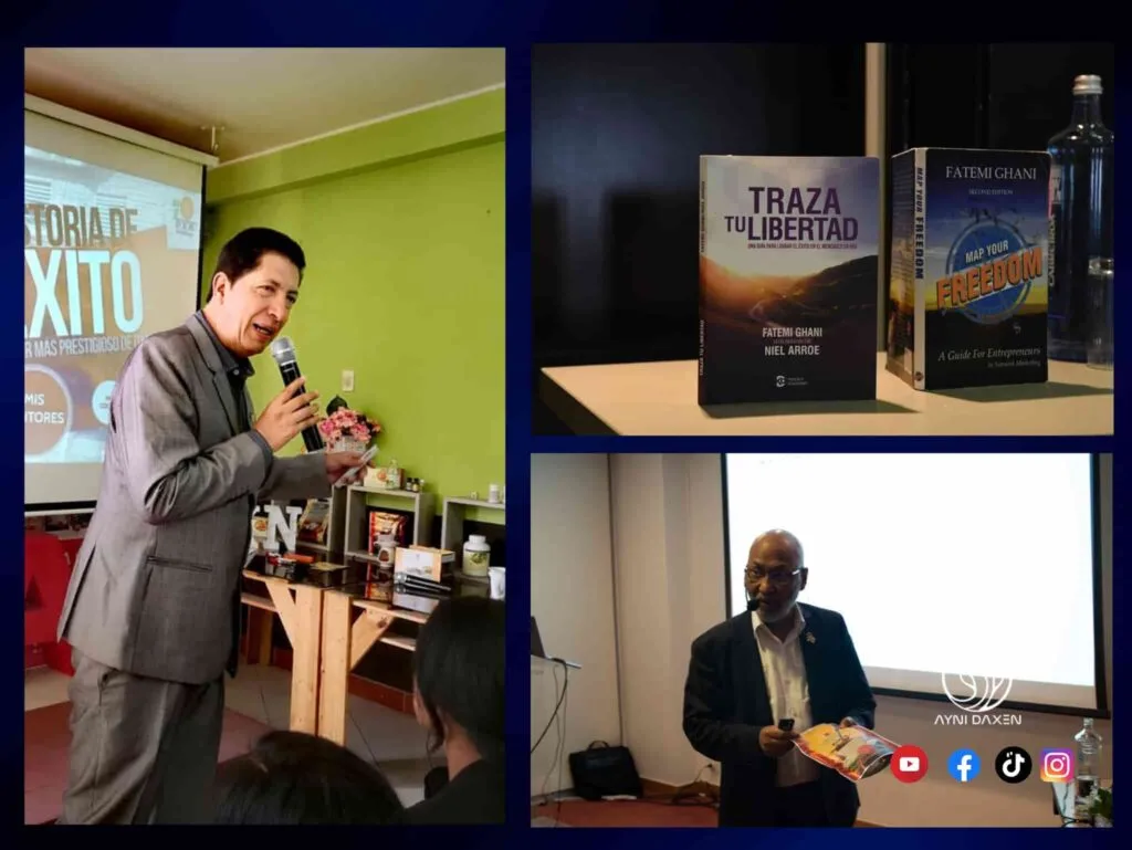 ponente de DXN, explicando como promover los productos de DXN