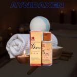 Gano Massage Oil presentación en caja y el pomo que lo contiene