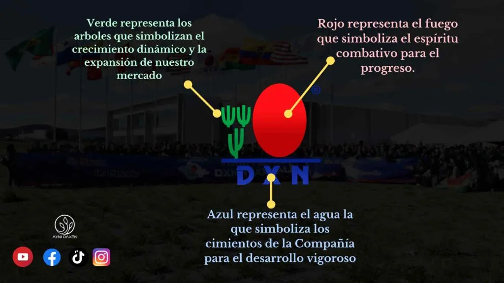 logo de DXN descripción de los significados de los colores y formas.