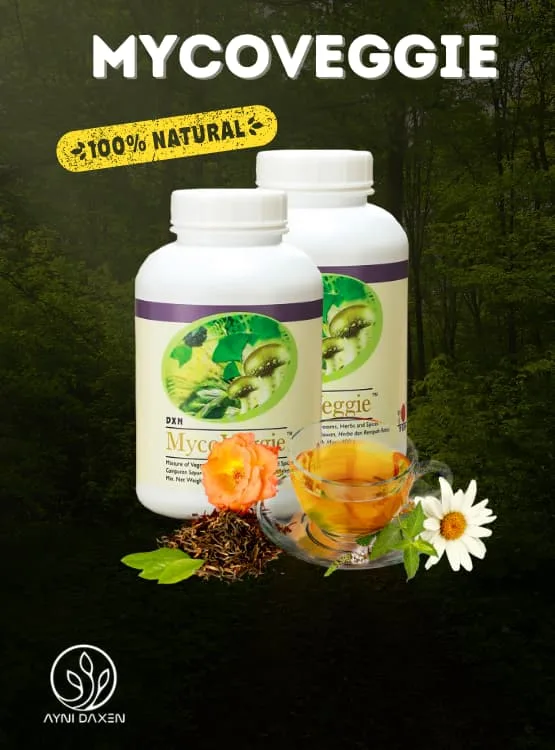 MYCOVEGGIE PRESENTACIÓN EN POMO GRANDE BLANCO CON ETIQUETA DE SUS COMPONENTES QUE TIENE.