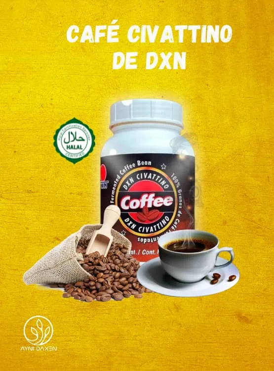 Café DXN Civattino taza de café DXN y café en grano