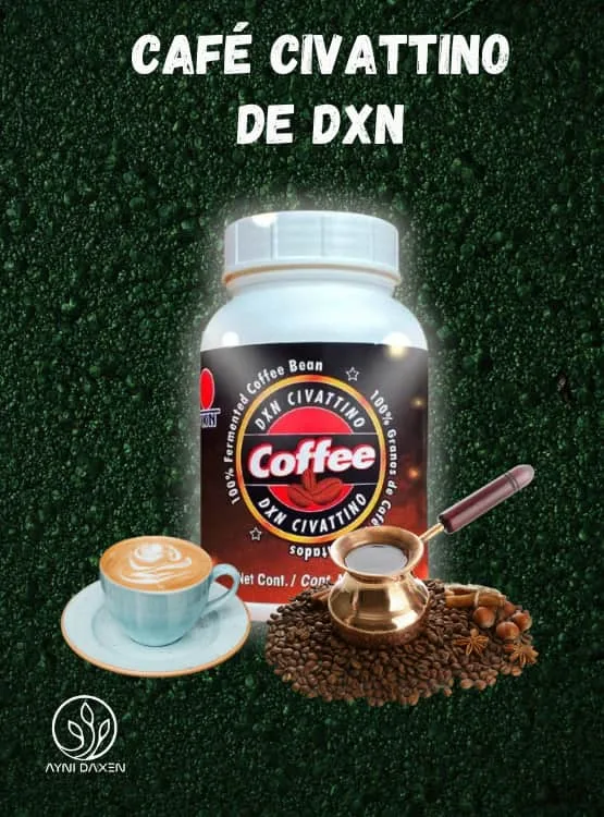 Café DXN Civattino taza de café DXN y café en grano, Café Civattino de DXN