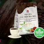 Ootea Zhi Mocha Mix paquete sellado con una taza