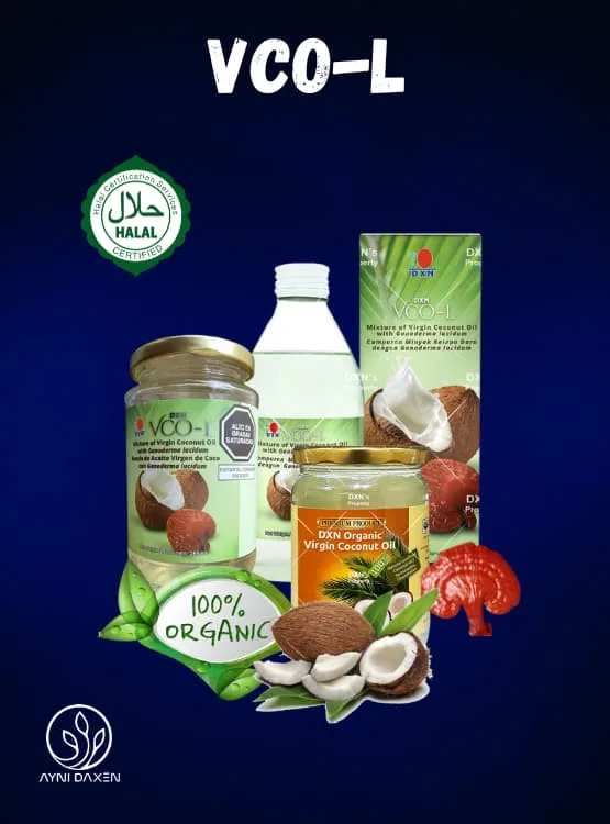 VCO-L de DXN nueva presentación, DXN VCO-L, ACEITE DE COCO VIRGEN ORGÁNICO DXN