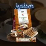 Cordyceps Coffee 3 in 1 sobre por unidad y paquete grande, cordyceps y granos de café.