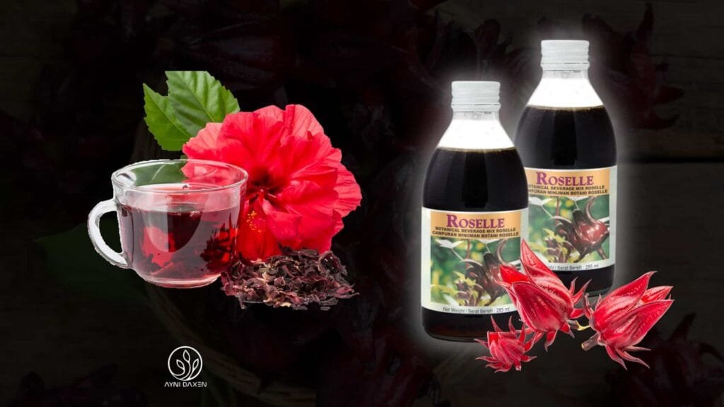 botella de Roselle más flor de Jamaica