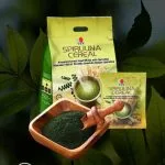 Spirulina Cereal en presentación de 30 sobres, sobres pequeños de Spirulina.