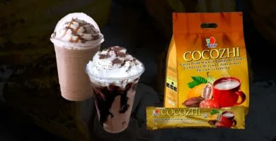 paquete sellado de Cocozhi, unidad también, 2 vasos de chocolate