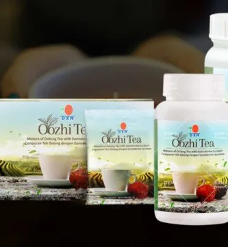 tres presentaciones del Oozhi Tea de DXN