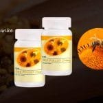 pomo presentación de 120 tabletas de 294 mg de color blanco presentación pomo de BEE POLLEN. Con una abeja de adorno.