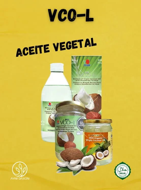 VCO-L de DXN nueva presentación, DXN VCO-L, ACEITE DE COCO VIRGEN ORGÁNICO DXN