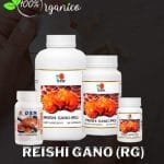 El Reishi Gano (RG) presentación de 30, 90, 360 cápsulas y también en polvo.