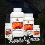 El Reishi Gano (RG) presentación de 30, 90, 360 cápsulas y también en polvo.