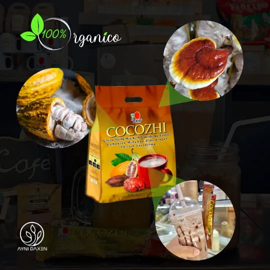 cocozhi de DXN con cacao en polvo y en grano