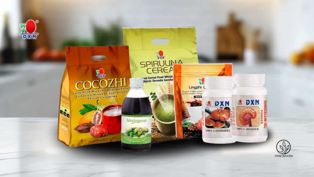 Cocozhi, Spirulina Cereal, Café 2 en, noni y RG y GL eso es una Ganoterapia DXN.