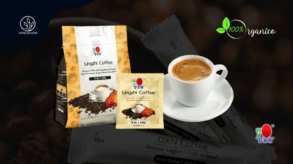 Lingzhi Coffee 3 in 1 Lite DXN, Cada bolsa: 21 g x 20 sobres