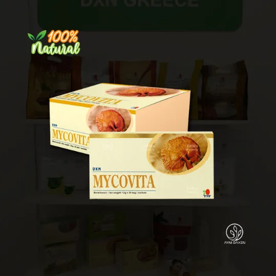 DXN MycoVita Ganoderma puro en presentación de caja en cada sobre viene 30 de RG y 30 GL.