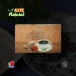 Ootea Lingzhi Coffee Mix 2 en 1 caja sellada con una taza de café