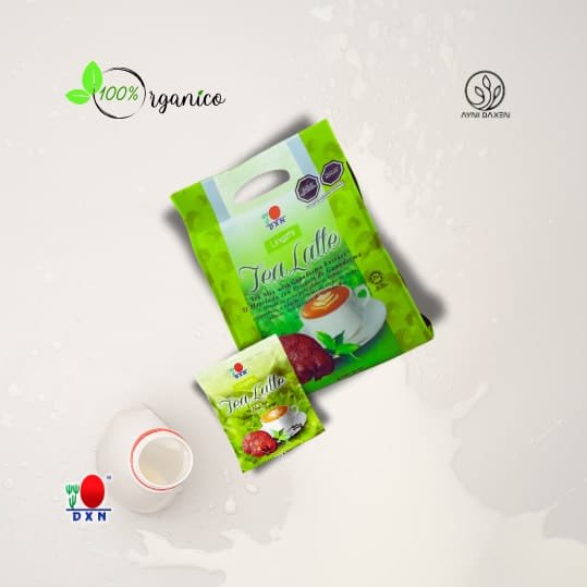 Tea Latte DXN combina té premium, crema vegetal y Ganoderma en una bebida suave y deliciosa. Presentación: 12 sobres de 30 g.