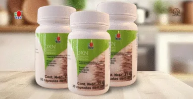 Scelium DXN Botella con 30 y 90 cápsulas de 450 mg.