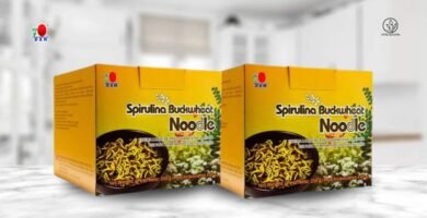 Spirulina Buckwheat Noodles DXN: Cada caja 65 g x 4 paquetes (fideos simples).