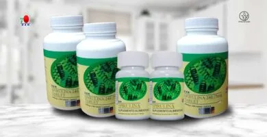 Tabletas de Spirulina DXN en presentación de 500 y 120 tabletas.